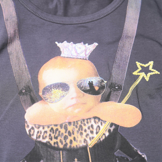 Βαμβακερή μπλούζα μακρυμάνικη με σχέδιο για μωρό για έγκυες γυναίκες Queen mum 73234 3