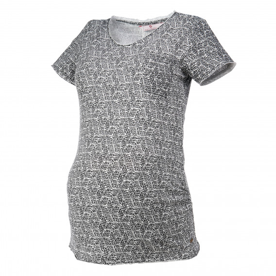 Κοντομάνικη μπλούζα για έγκυες γυναίκες σε γκρι χρώμα με διακριτικό σχέδιο Bellybutton 73325 