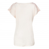 Κοντομάνικη μπλούζα σε ανοιχτό ροζ χρώμα με δαντέλα στα μανίκια για εγκύους Bellybutton 73336 2