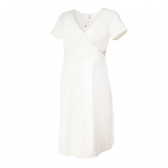 Κοντομάνικο φόρεμα για έγκυες γυναίκες σε λευκό χρώμα Bebefield 73461 