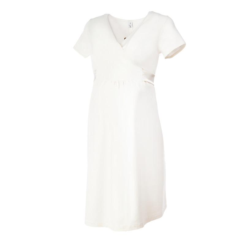 Κοντομάνικο φόρεμα για έγκυες γυναίκες σε λευκό χρώμα  73461