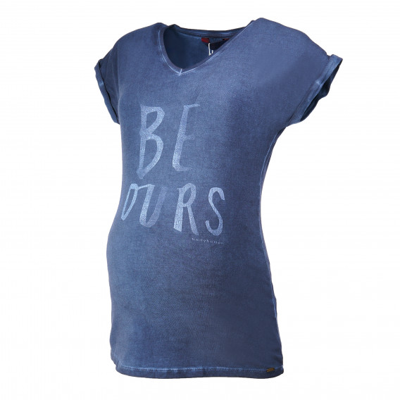 Βαμβακερή μπλούζα με κοντά μανίκια και όμορφο σχέδιο για έγκυες γυναίκες Bellybutton 73464 