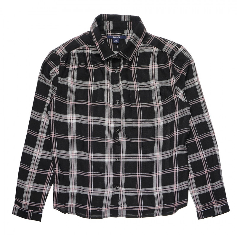 Μαύρο, μακρυμάνικο πουκάμισο με κουμπιά, για αγόρι  75452
