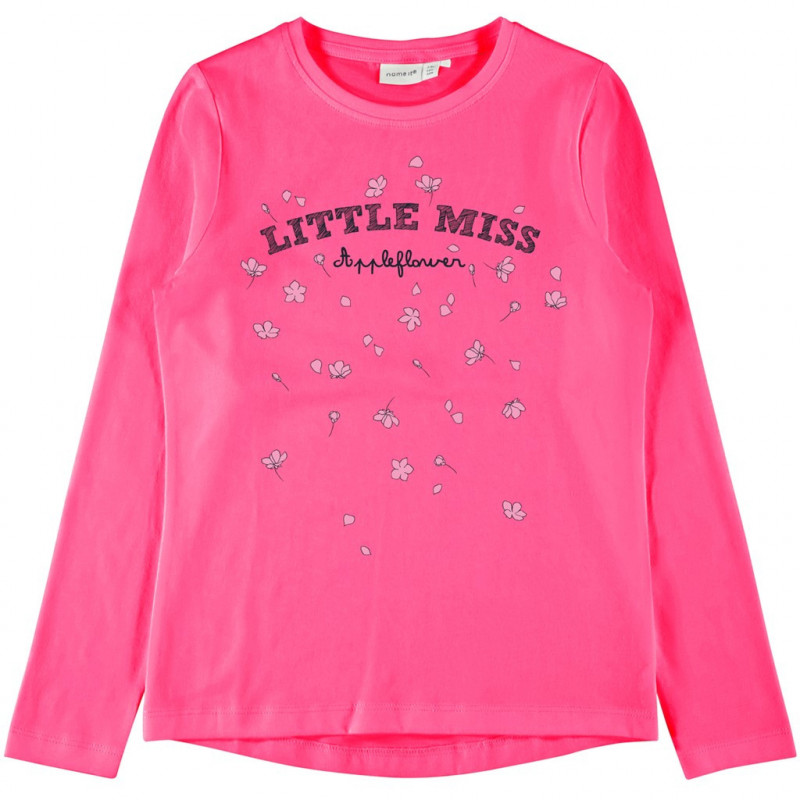 Ροζ βαμβακερή μπλούζα για κορίτσι  76951