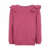 Ροζ βαμβακερή μπλούζα με βολάν στους ώμους για κορίτσι Name it 76960 