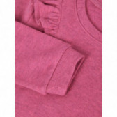 Ροζ βαμβακερή μπλούζα με βολάν στους ώμους για κορίτσι Name it 76962 3