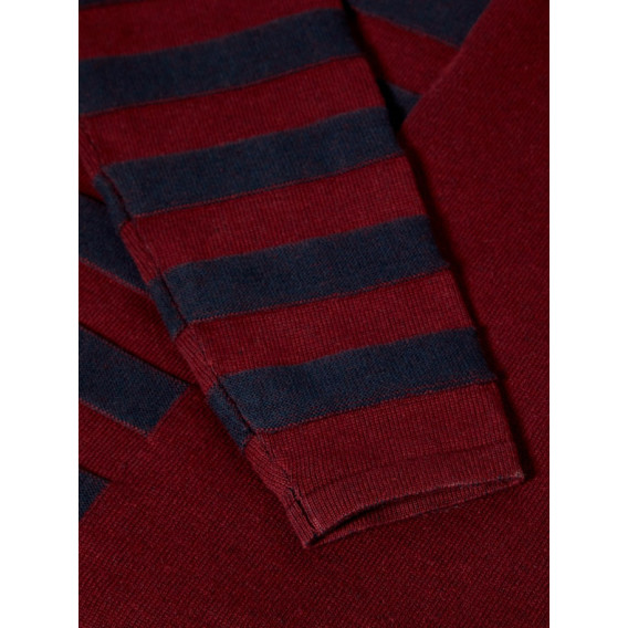 Βαμβακερό πουλόβερ με κουκούλα σε κόκκινο χρώμα για αγόρι Name it 77008 3