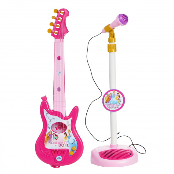 Παιδική κιθάρα και σετ μικροφώνου, ροζ χρώματος Claudio Reig 77998 5