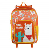 Πορτοκαλί σχολική τσάντα με χαρούμενο σχέδιο για κορίτσι Arditex 78051 