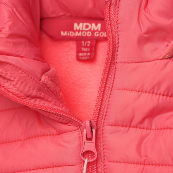 Ροζ μπουφάν με κουκούλα για κορίτσι Midimod 79676 3