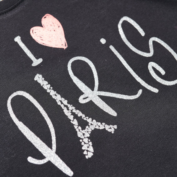 Μακρυμάνικη βαμβακερή μπλούζα με επιγραφή και καρδιές, για κορίτσι Cool club 80750 3