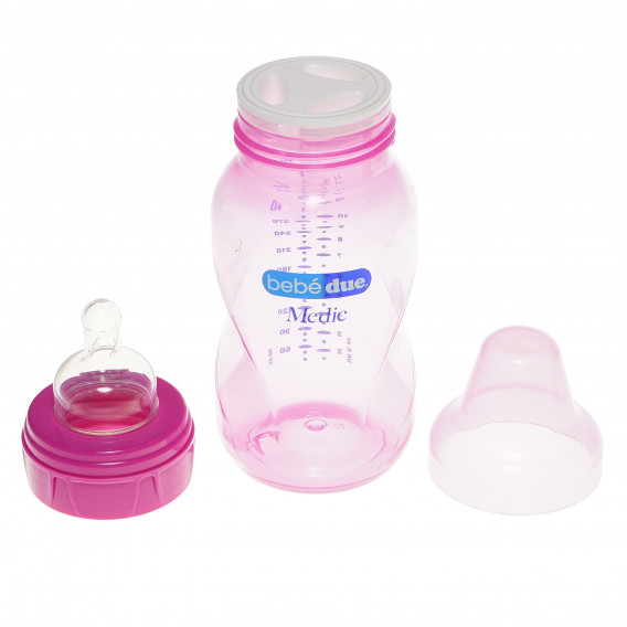 Μπουκάλι χρωματιστό μωρού 330 ml, ροζ BebeDue 82644 2
