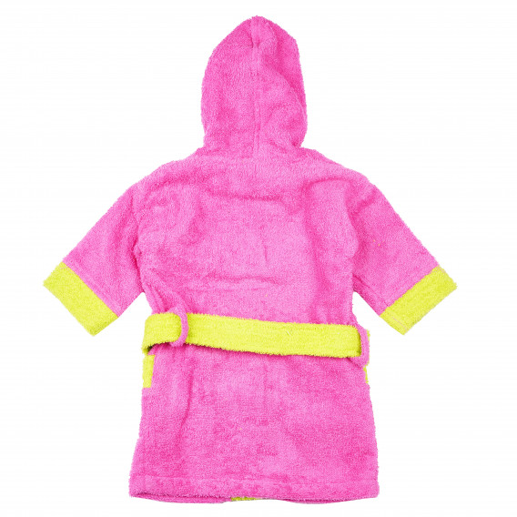 Ροζ μπουρνούζι για ένα κοριτσάκι με χαρούμενη διακόσμηση, ροζ Inter Baby 83433 3