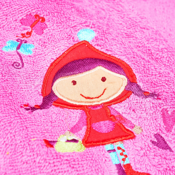 Ροζ μπουρνούζι για ένα κοριτσάκι με χαρούμενη διακόσμηση, ροζ Inter Baby 83434 4