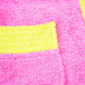 Ροζ μπουρνούζι για ένα κοριτσάκι με χαρούμενη διακόσμηση, ροζ Inter Baby 83436 5