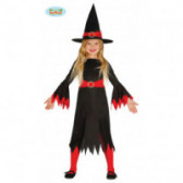 Αποκριάτικη στολή μάγισσας σε κόκκινο και μαύρο χρώμα για κορίτσι Fiesta Guirca 83891 