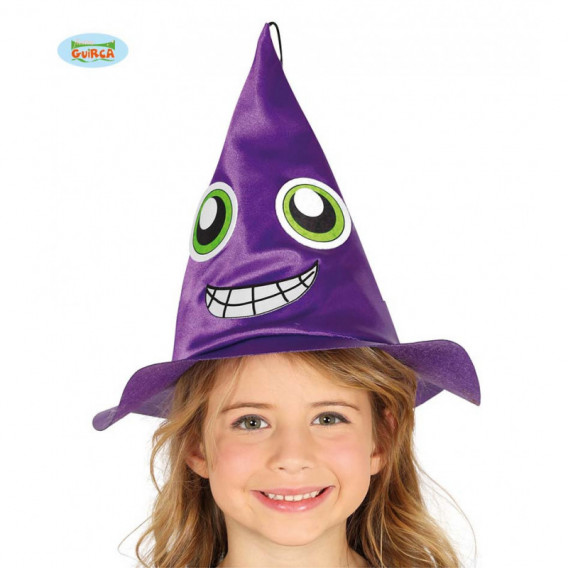 Καπέλο μάγισσας σε μωβ χρώμα για κορίτσι Fiesta Guirca 83906 