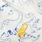 Γκρι βαμβακερή μπλούζα με κουκούλα και κίτρινο φερμουάρ Ewa Klucze 87714 3