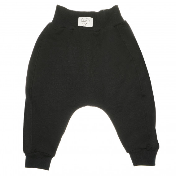 Μαύρο παντελόνι με ελαστάνη και απλικέ σχέδιο, για αγόρι NINI 87858 