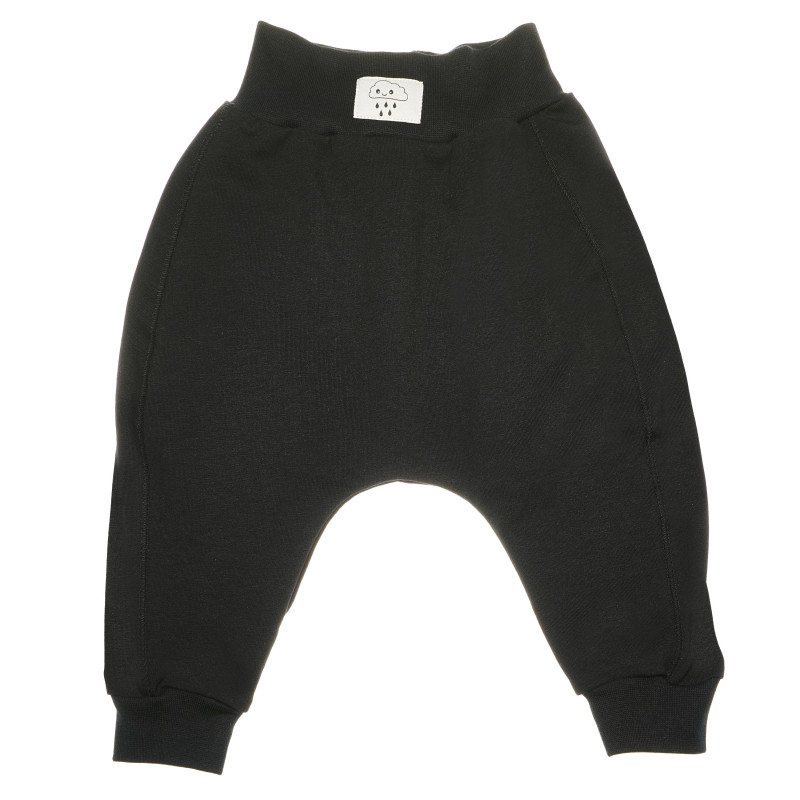 Μαύρο παντελόνι με ελαστάνη και απλικέ σχέδιο, για αγόρι  87858
