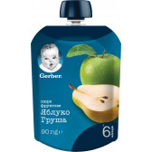 Μήλο και αχλάδι Nestle, 6+ μήνες, σακούλα 90 g Gerber 88719 