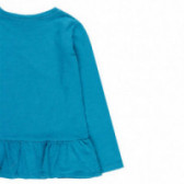 Μπλε βαμβακερή μπλούζα με μακριά μανίκια για κορίτσια με ενδιαφέρουσα λεπτομέρεια Boboli 89107 4