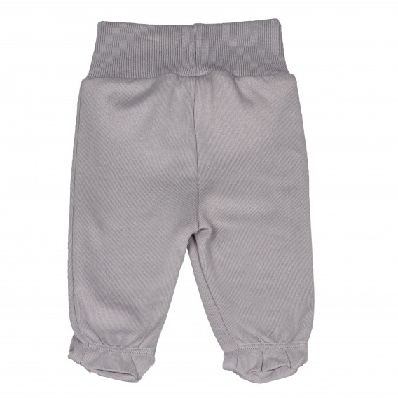Βαμβακερό, βρεφικό παντελόνι, σε γκρι χρώμα, με φαρδύ λάστιχο στη μέση, για αγόρι Pinokio 94462 2