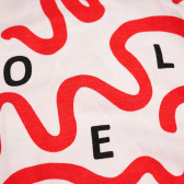 Αμάνικο, βαμβακερό φορμάκι με γράμματα και κόκκινες κυματιστές γραμμές  Pinokio 94603 3