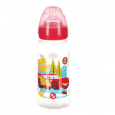 Μπουκάλι τροφοδοσίας πολυπροπυλενίου με εικόνα, με πιπίλα 3 σταγόνες, 0+ μήνες, 360 ml, χρώμα: κόκκινο Cars 95319 2