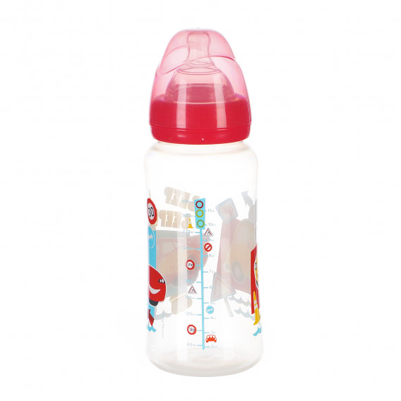 Μπουκάλι τροφοδοσίας πολυπροπυλενίου με εικόνα, με πιπίλα 3 σταγόνες, 0+ μήνες, 360 ml, χρώμα: κόκκινο Cars 95320 3