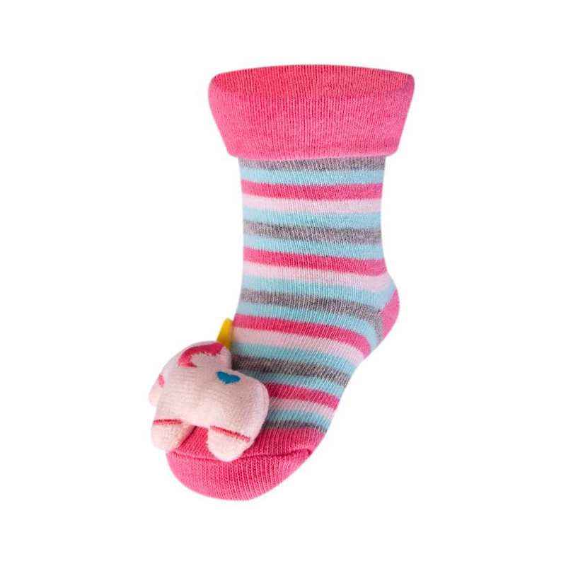 Βαμβακερές κάλτσες με λεπτό ύφασμα και ένα μαλακό παιχνίδι για κορίτσι  9644