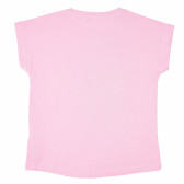 Ροζ t-shirt από οργανικό βαμβάκι, με στάμπα στο στήθος, για κορίτσι Name it 96603 2