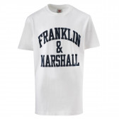 Βαμβακερό λευκό t-shirt, με λογότυπο, για αγόρι Franklin & Marshall 96619 