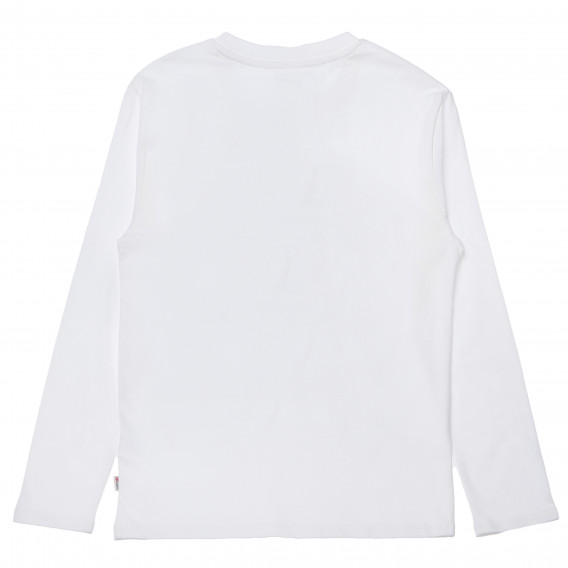 Βαμβακερή μακρυμάνικη μπλούζα, σε λευκό χρώμα, με λογότυπο, για αγόρι Franklin & Marshall 96632 2
