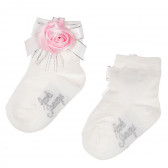 Κάλτσες για κοριτσάκι με κορδέλα και μεγάλο τριαντάφυλλο Picolla Speranza 96753 