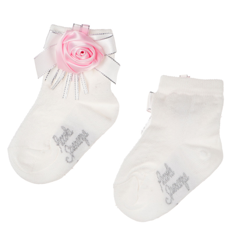 Κάλτσες για κοριτσάκι με κορδέλα και μεγάλο τριαντάφυλλο  96753