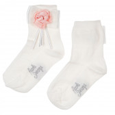Κάλτσες με σομόν λουλούδι, για κορίτσι Picolla Speranza 96767 