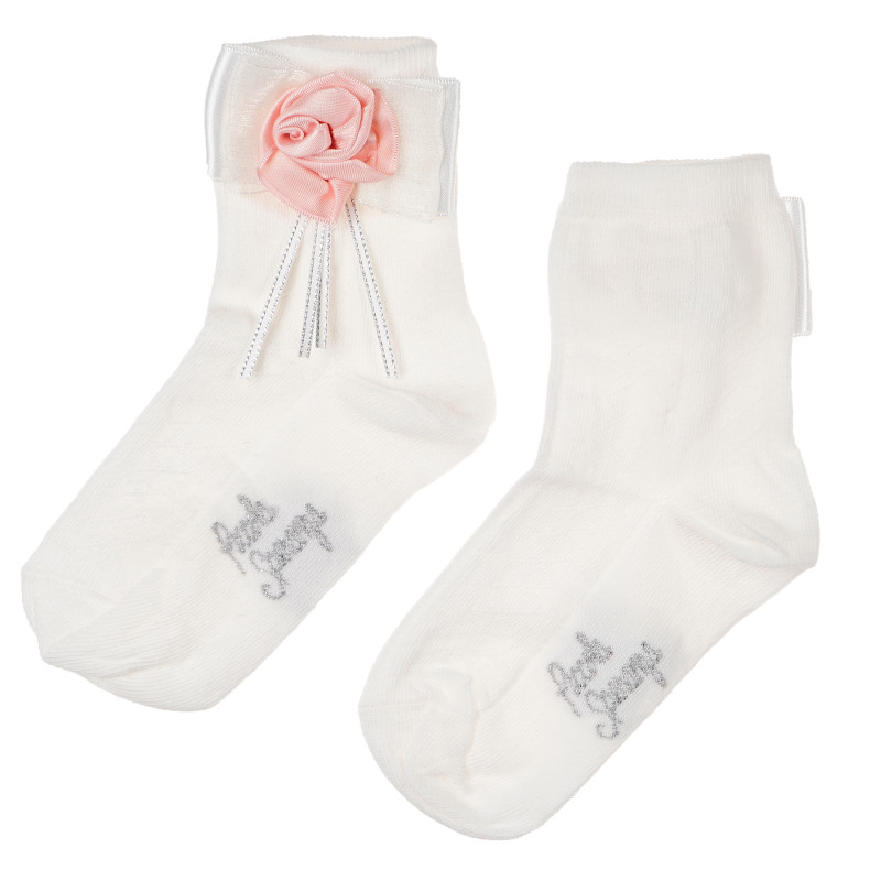 Κάλτσες με σομόν λουλούδι, για κορίτσι  96767