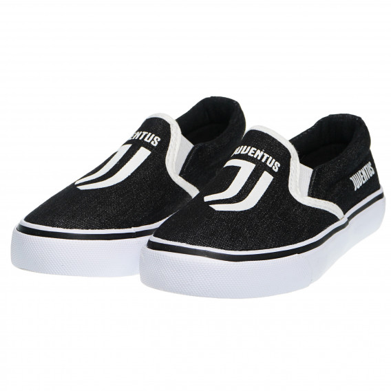 Μαύρα πάνινα παπούτσια με λευκή ένδειξη για αγόρι Arnetta 97241 