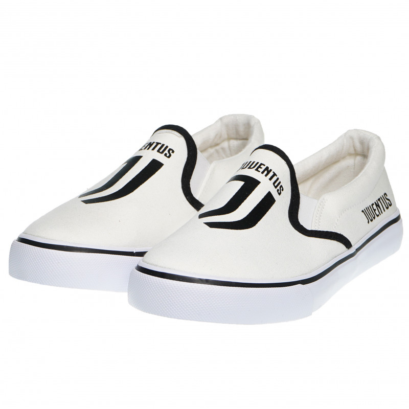 Λευκά πάνινα παπούτσια με μαύρα σχέδια για αγόρι  97245
