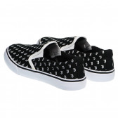 Μαύρα πάνινα παπούτσια με λευκά σχέδια για αγόρι Arnetta 97250 2