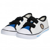 Πάνινα παπούτσια με ένα μικρό απλικέ για αγόρι, λευκό Arnetta 97253 