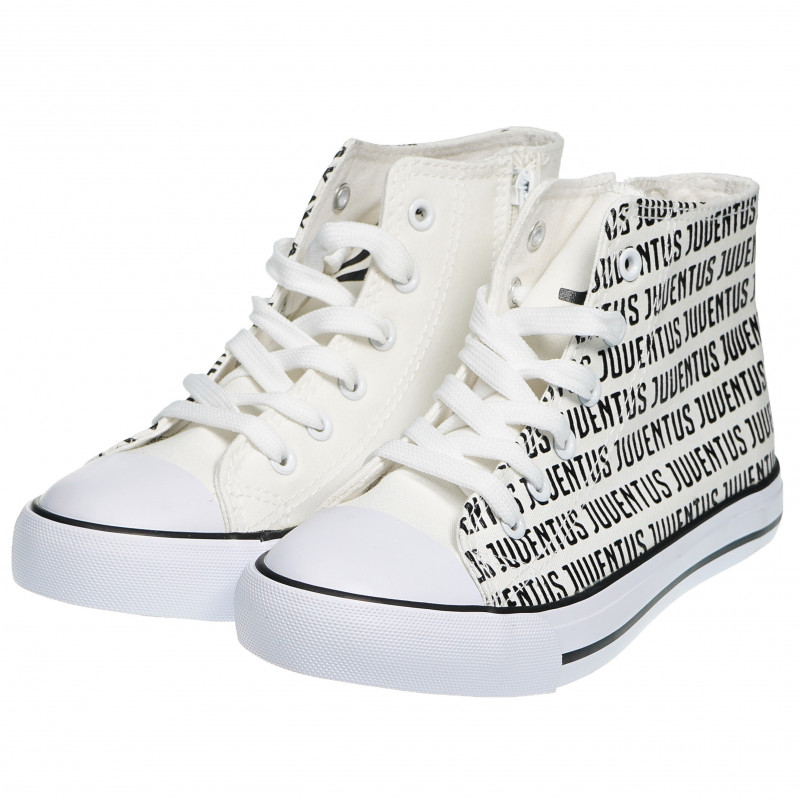Λευκά πάνινα παπούτσια με μαύρα γράμματα για αγόρια  97257