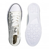 Λευκά πάνινα παπούτσια με μαύρα γράμματα για αγόρια Arnetta 97259 3