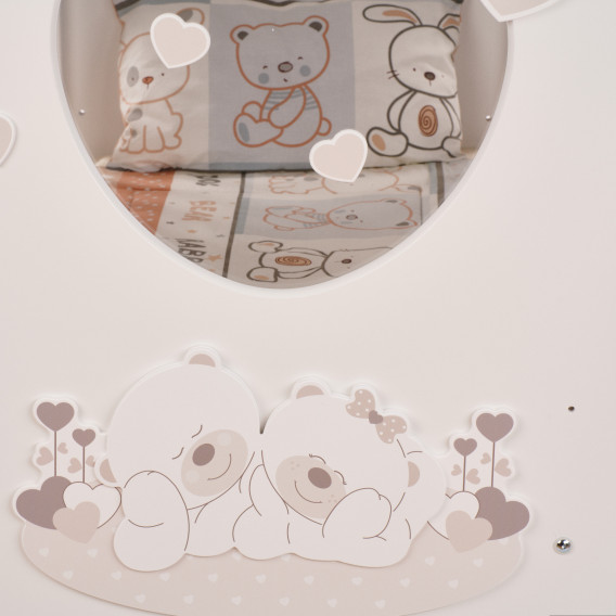Παιδικό κρεβάτι, με αρκούδα και καρδιές Baby Expert 97697 3