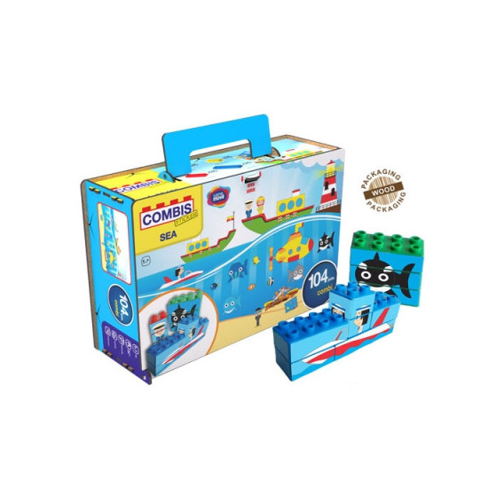 Παιχνίδι κατασκευών με αυτοκόλλητα Θάλασσα Deluxe σε 104 κομμάτια Game Movil 9850 