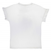 Βαμβακερή μπλούζα με κοντό βολάν μανίκι και στάμπα ποτήρι για κορίτσι Name it 98757 2
