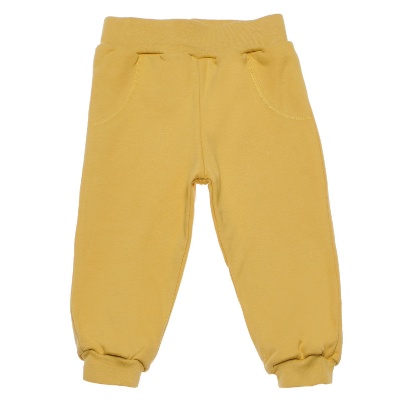 Παντελόνι σε κίτρινο χρώμα, από οργανικό βαμβάκι, για κορίτσι  98792