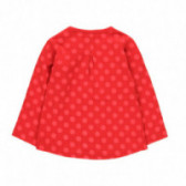 Κόκκινη μακρυμάνικη μπλούζα βαμβακιού με κουκκίδες για ένα κορίτσι Boboli 99036 2