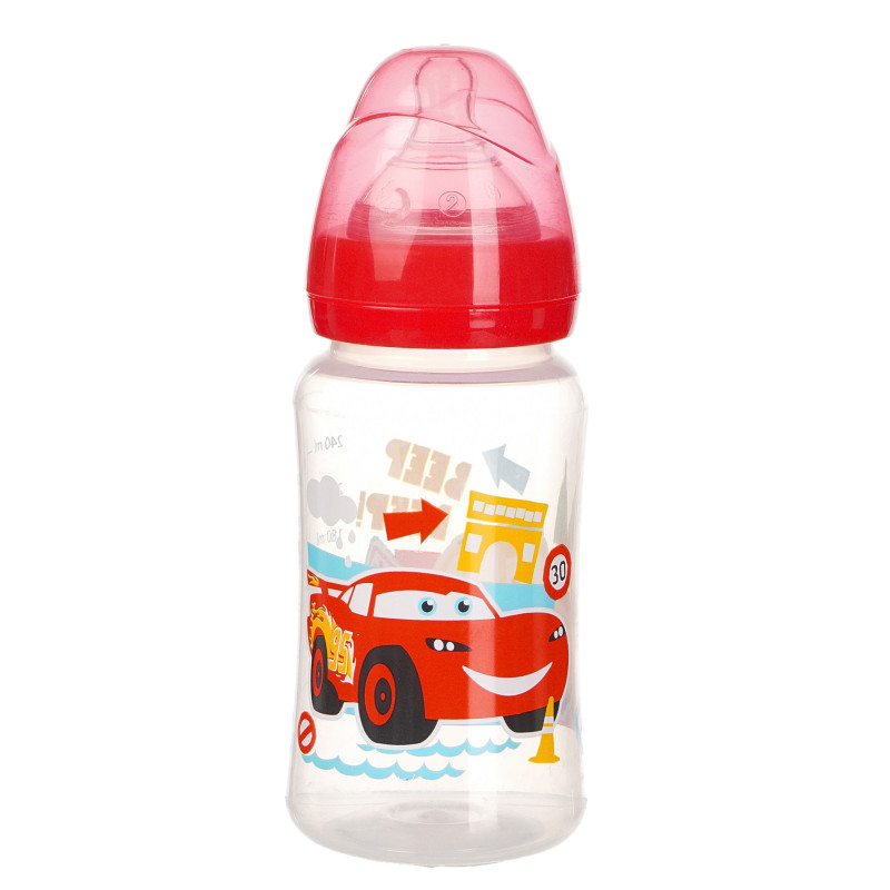 Μπουκάλι με πιπίλα σιλικόνης Cars 240 ml για αγόρια  99487